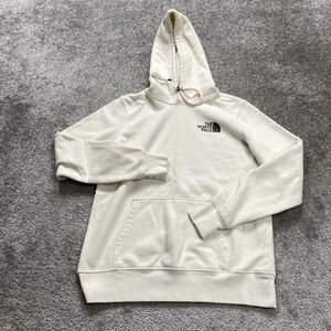 The North Face Graphic Hoodie Sweatshirt Womens XS White Fleece Cotton Pullover